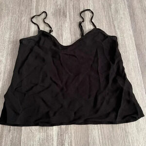 Reformation Womens Silk Babydoll Sheer‎ Top Size S Black V Neck Fairy Grunge